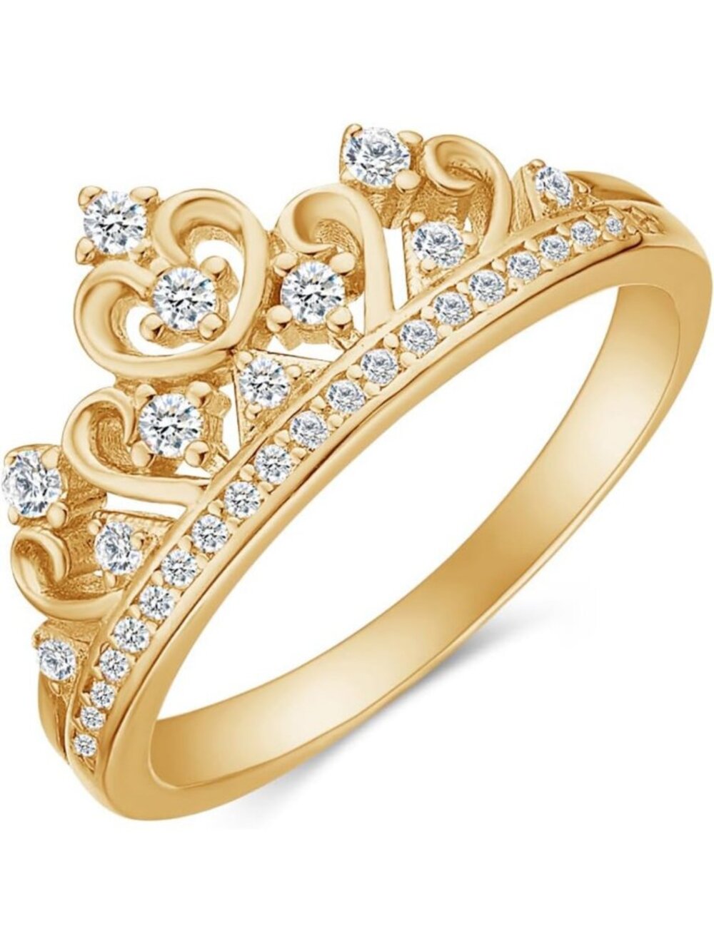 Sterling Silver Princess Crown Promise Ring for Women - Elegant & Timeless